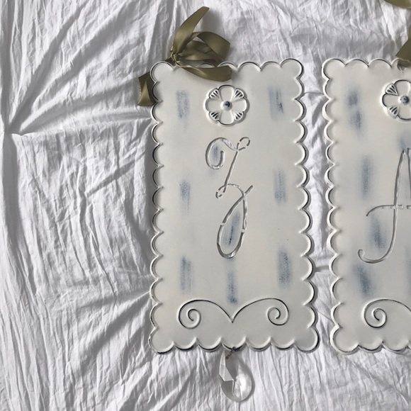 Pottery Barn Kids Ribbon Tin Wall Letters ZAHRA - Picture 2 of 7